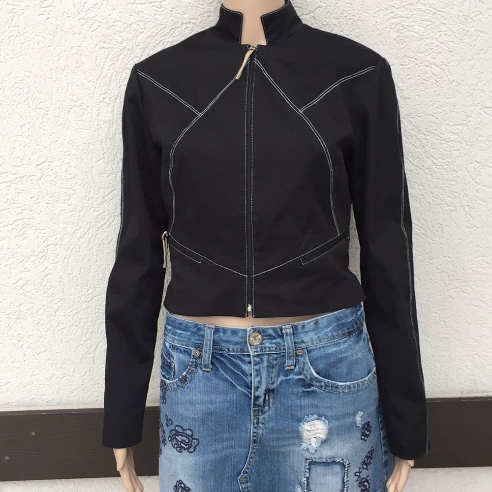 Citrine blazer black contrast stitching 6